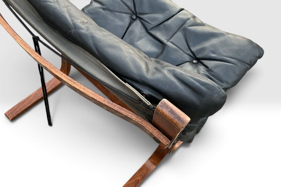 Ingmar Relling "Siesta" Lounge Chair Westnofa 1965 – Poltrone, Pelle, Legno, Vintage (photo 3 of 8)