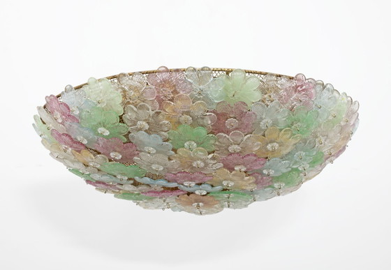 Image 1 of Lámpara de techo de cristal de Murano de estilo moderno de mediados de siglo, atribuida a Barovier & Toso, años 50