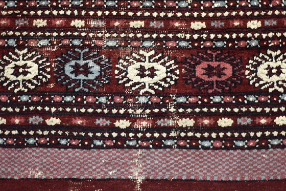 Image 1 of Tappeto orientale Bokhara rosso vintage tessuto a mano, anni '60