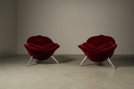Image 1 of Pair of Rose lounge chairs by Masanori Umeda for Edra, Italy 1990