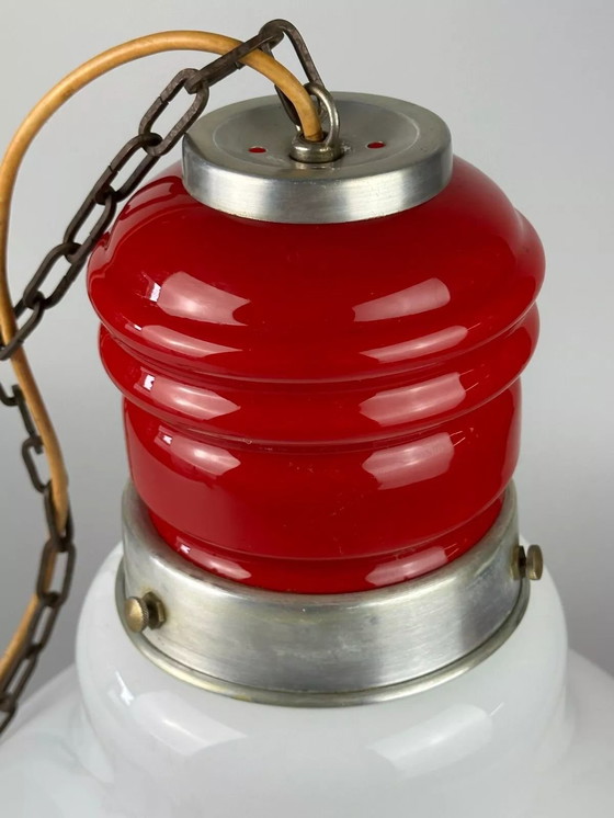 Image 1 of Lampada a sospensione anni '60-'70 Lampada da soffitto in vetro di Murano Italia Design Space Age