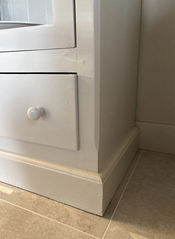 Mooie en stijlvolle set vitrinekast, Vitrinekasten, Hout, Glas, Taupe (foto 4 van 10)