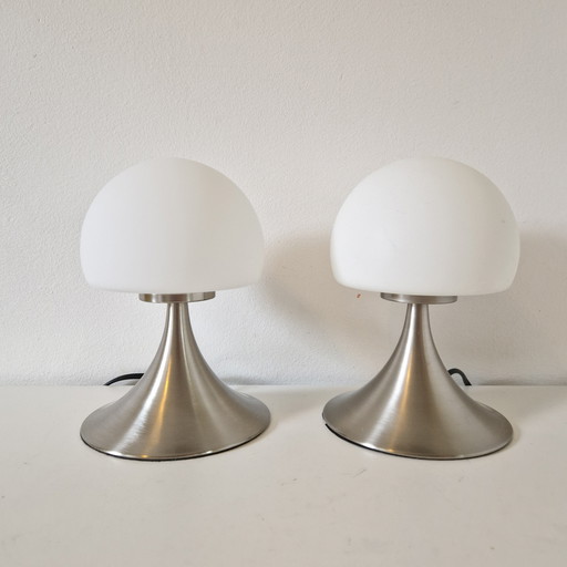 Set 2 x vintage mushroom lamp touch lamoen nacht lampjes