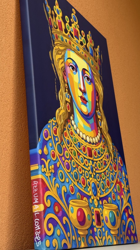 Image 1 of Portret van Sant S. Agata in Catania – Iconisch Italiaans religieus icoon – Pop Geometrisch portret