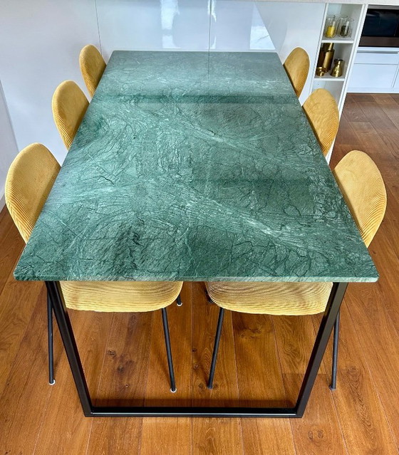 Image 1 of Mesa de mármol verde de 180x90