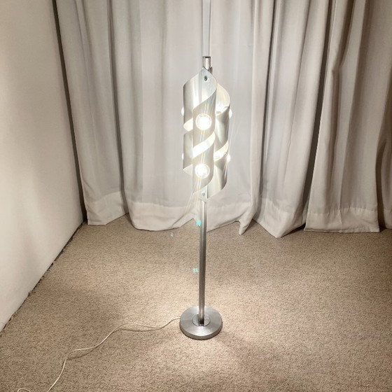 Image 1 of Brushed aluminum floor lamp, Space Age style, 1970s