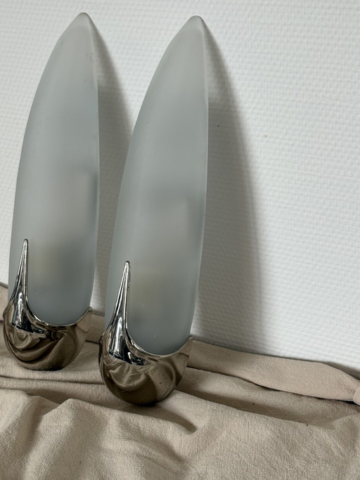  Vintage art deco ‘Ears’ Idearte wandlamp set van 2 Spain 1980 l