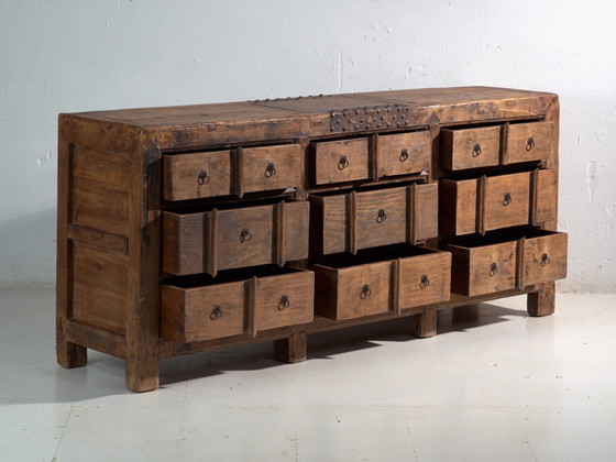 Mobile antico a cassetti multipli in legno di pino – Cina, circa 1930 – Cassettiere, Iron (photo 28 of 40)