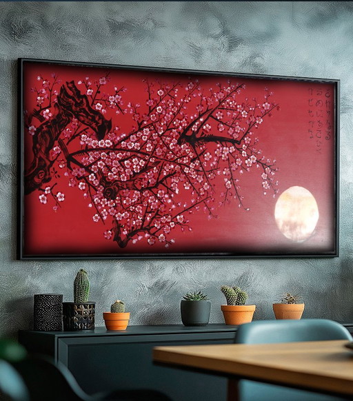 Japanese sakura J422 - painting on XXXL canvas 210cm