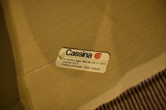 Image 1 of De Maralunga 3-zitsbank en twee fauteuils set van Vico Magistretti voor Cassina, eerste editie 1973.