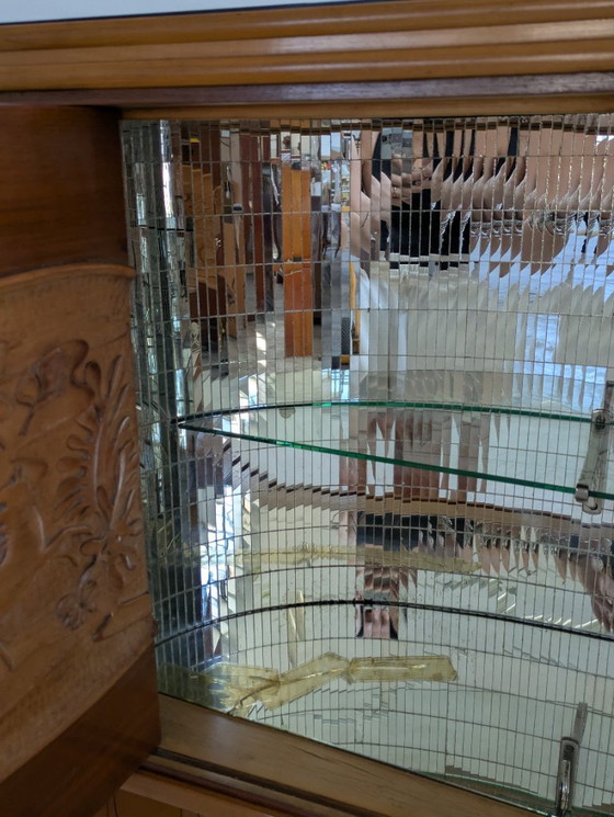 Image 1 of Dassi - Vittorio Dassi - Table d'appoint - Cristal, Bois, Laiton - Intérieur miroir