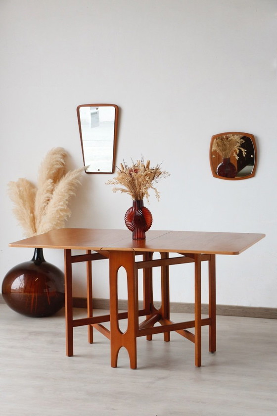 Image 1 of Skandinavischer Klapptisch - Bendt Winge – Teak und Buche – 1950er/60er Jahre