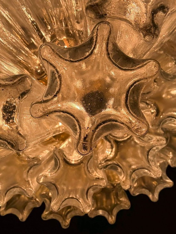 Image 1 of Lustre/plafonnier à trois niveaux de style milieu du siècle, provenant de Limbourg, en Allemagne, années 1970