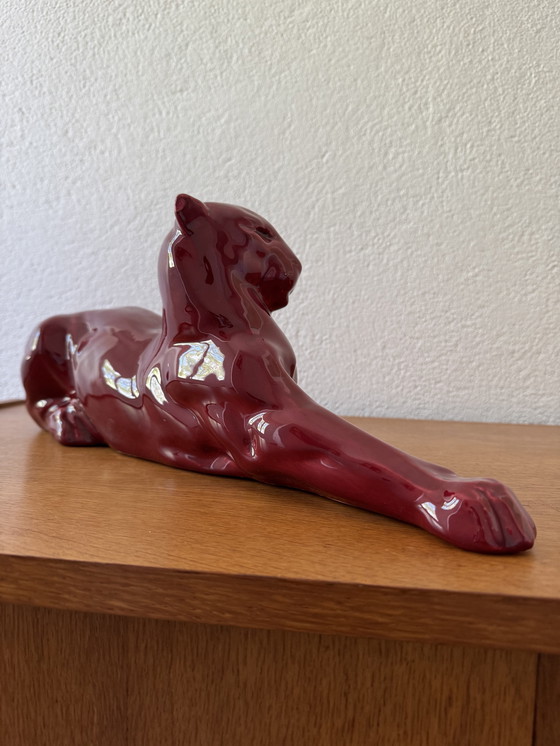 Image 1 of Panthère Céramique Art Déco