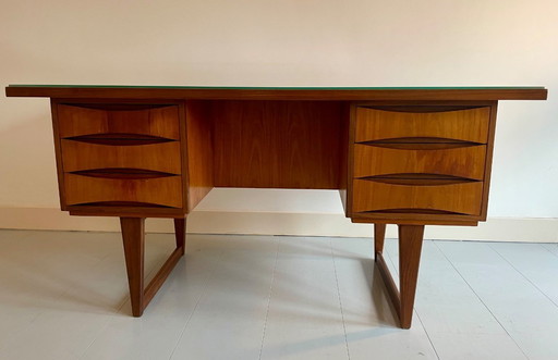 Scrivania direzionale vintage in teak danese - Stile Omann Jun / Vodder