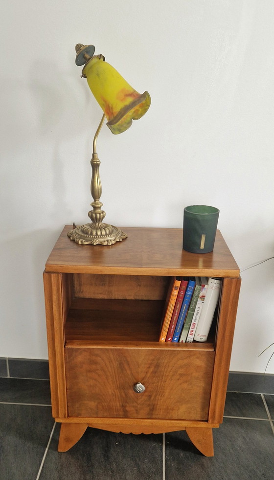 Image 1 of Tavolino in stile Art Déco degli anni '40 - Palissandro con anta scorrevole