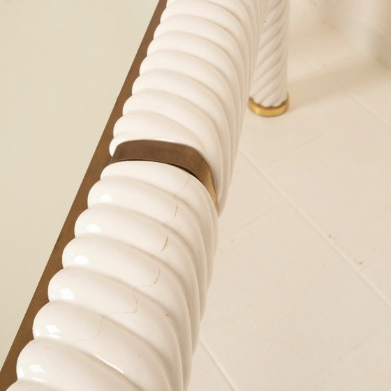 Image 1 of Console en porcelaine et laiton de Tommaso Barbi, 1970