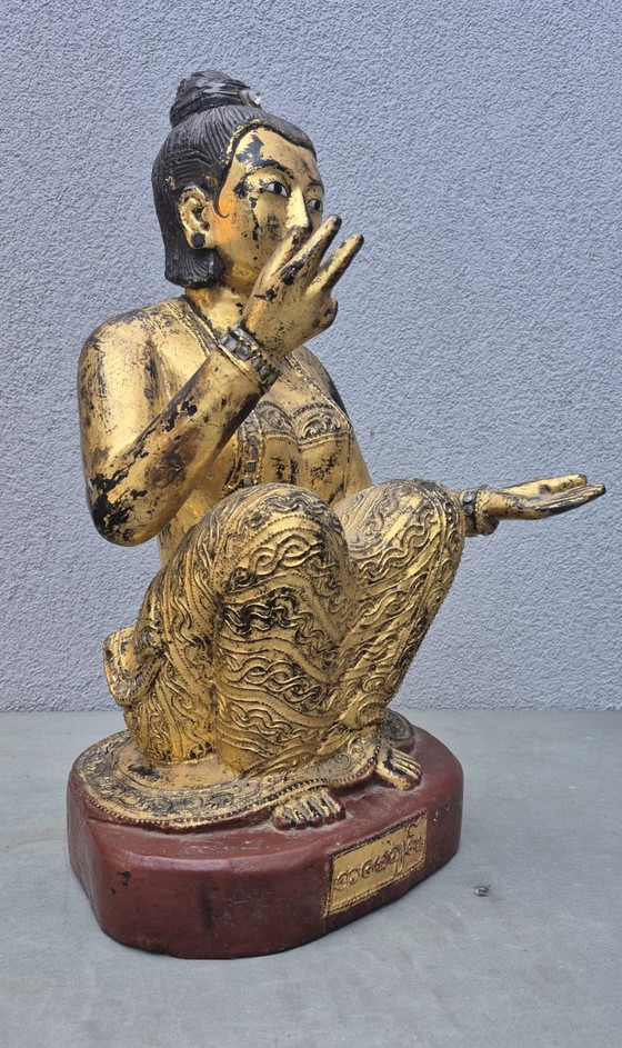 Antica Scultura Nat Birmana in Legno - XIX Secolo 51cm – Sculture (photo 4 of 15)