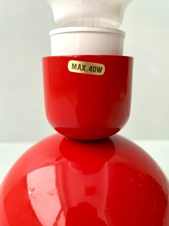 Image 1 of Norlys Lamp, postmodern, Denmark, vintage, 70s, 80s, red, Danish design light