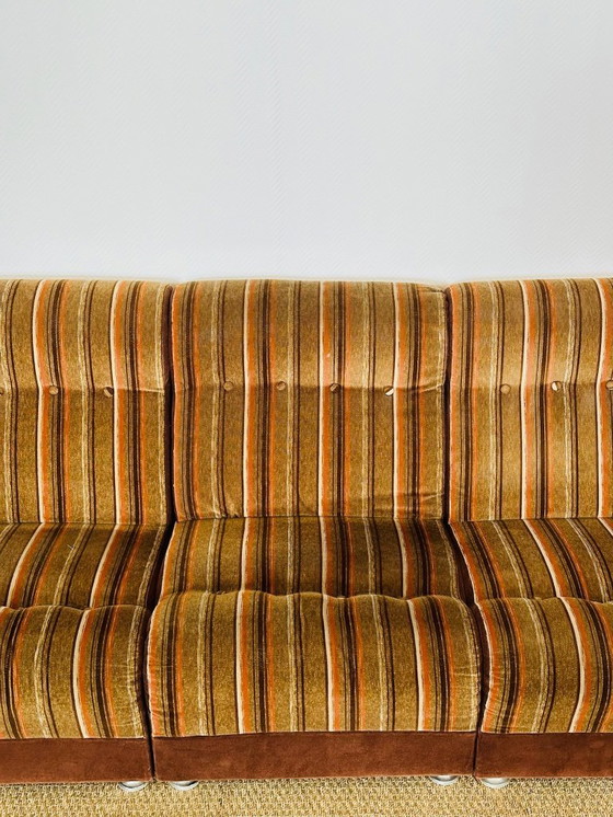 Image 1 of Vintage modulaire fluwelen bank, jaren 70, set van 5