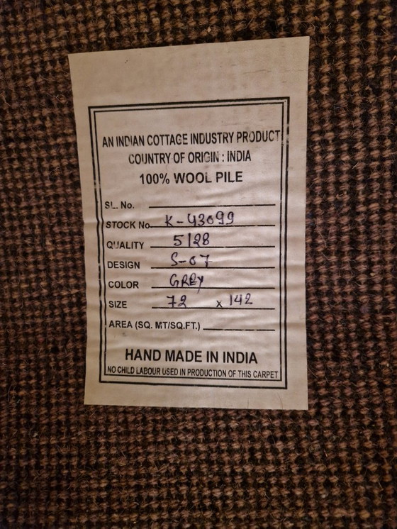 Image 1 of 2 tappeti India Gabbeh S-07/Grigio + certificato