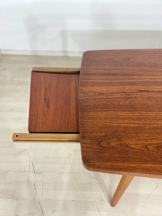 Image 1 of Magnifique table de salle à manger vintage design signée Henry Kjærnulf pour Bruno Hansen