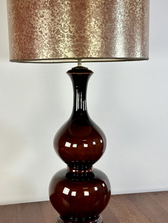 Image 1 of Vintage geglazuurde keramische lamp uit de jaren 70