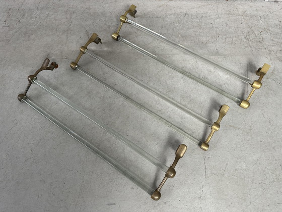 Image 1 of Porta asciugamani Art déco - vetro e ottone