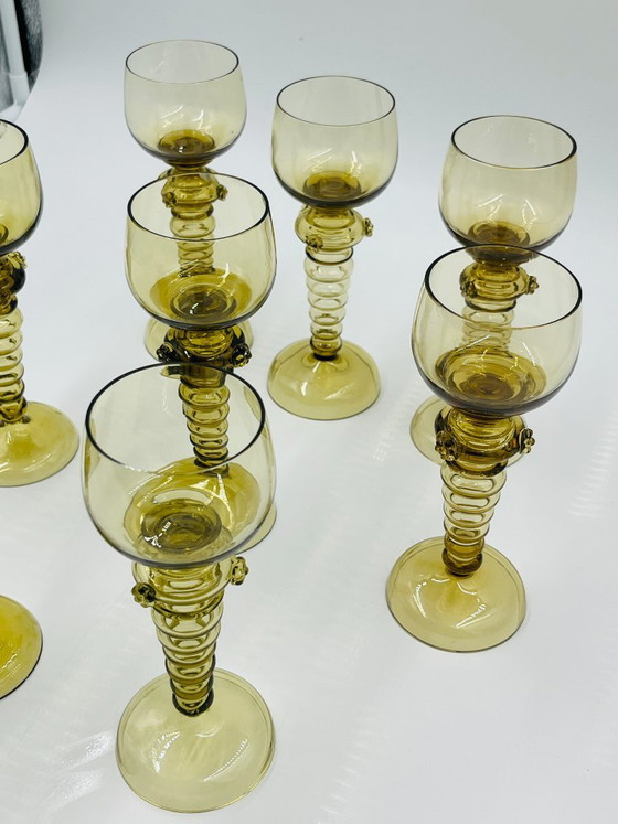 Lot de 8 verres à vin Roemer verts – Bohemia, Verres et carafes, Glass (photo 4 of 17)