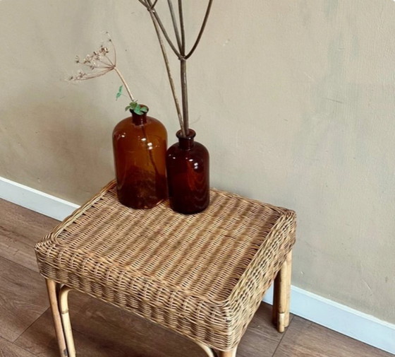 Image 1 of Vintage rattan cane side table