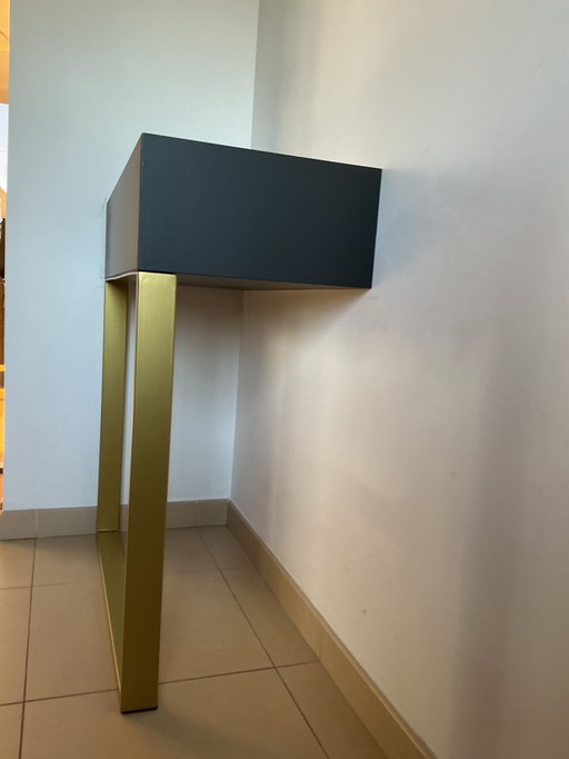 Pata para mueble/mesa de acero industrial, 80 cm, color dorado