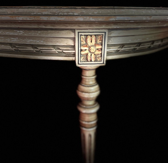 Image 1 of Louis Seize seating group: sofa, 4 chairs, table