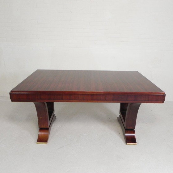 Image 1 of Art-Deco-Esstisch, Palisanderfurnier, ausziehbar auf 248 cm, 1930er Jahre