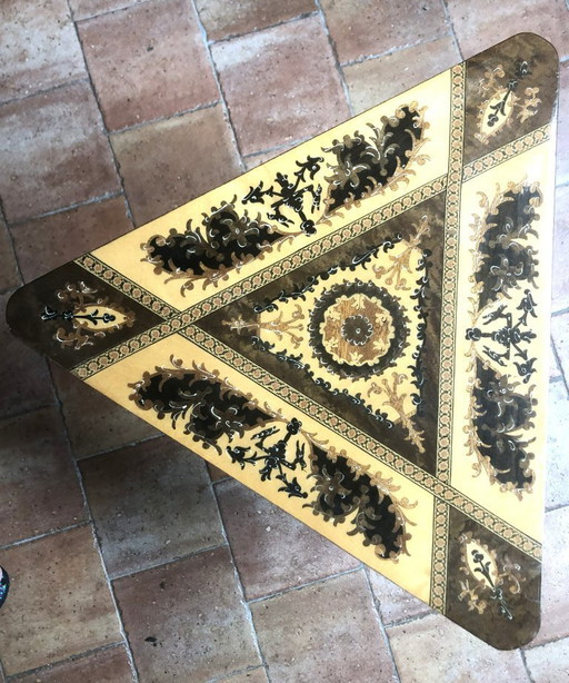 Triangular table from Sorrento, Italy, inlaid, circa 50-60