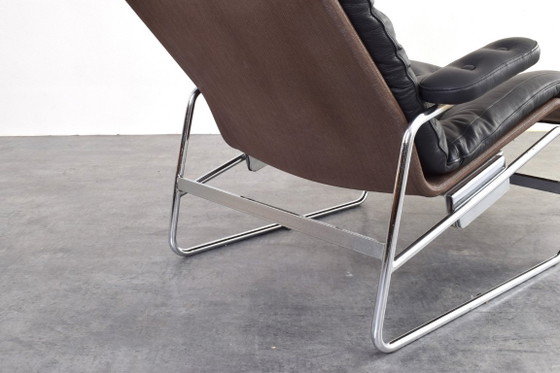 Chaise longue modelo Fenix ​​de piel y cromo de Bauhaus, diseñada por Sam Larsson para Dux. – Leather, Metal (photo 12 of 16)