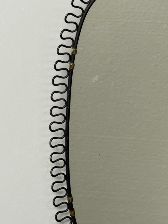 Image 1 of Raro espejo de pared rectangular negro de estilo moderno de mediados de siglo de Josef Frank Svenskt Tenn, década de 1950.