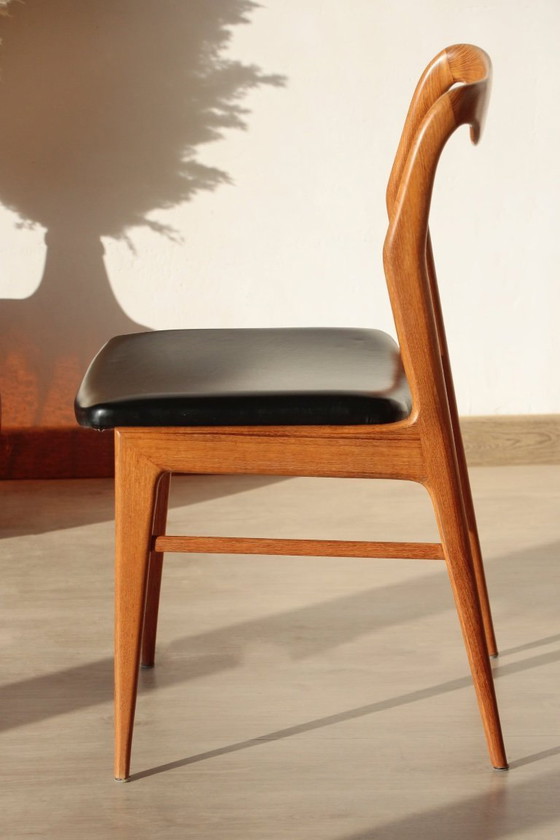 Image 1 of Set of 6 Vintage Scandinavian Teak Chairs – 1960s