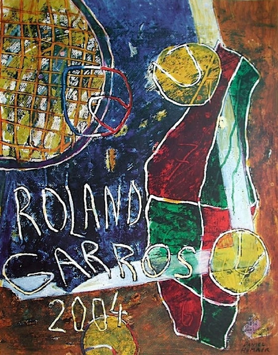 Image 1 of Affiches officielles ROLAND-GARROS 2004 - Daniel Humair original poster 2004