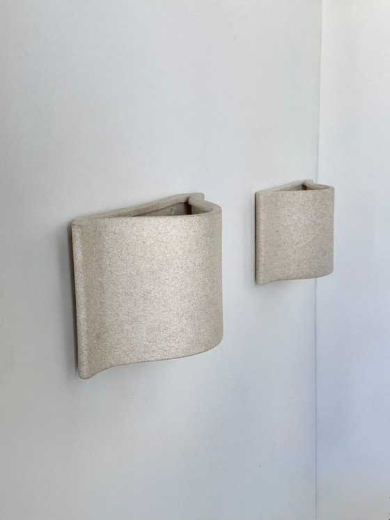 Coppia di applique vintage in gesso, Francia, 1980. – Stone (photo 5 of 6)