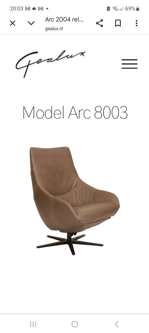 Gealux Armchair Arc 8003 – fauteuils, Leather, Metal