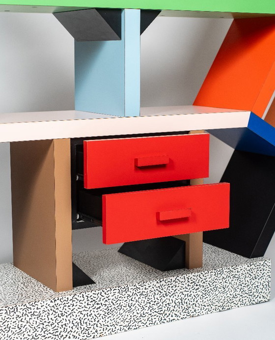 Image 1 of "Carlton" Boockcase designed by E.SOTTSASS edited by Memphis, 1982.