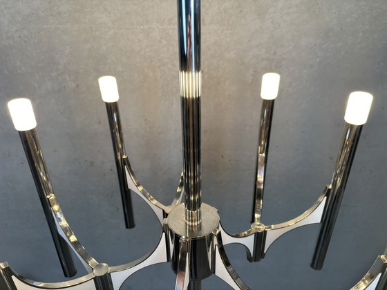 XL Vintage Design ‘Orbit’ Chandelier - Sciolari – Brass, Silver (photo 6 of 14)