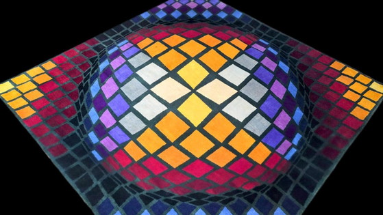 Victor Vasarely Tromba Rug – Hand-Knotted Wool, Limited Edition 2/8 (225x225cm) – Rugs & carpets (photo 6 of 10)