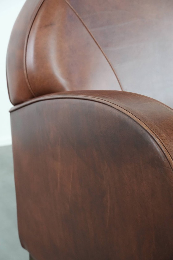 Image 1 of Art-Deco-Design-Sessel aus Rindsleder im englischen Stil