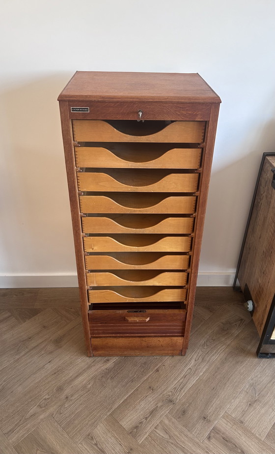 Image 1 of Vintage filing/rolling door cabinet