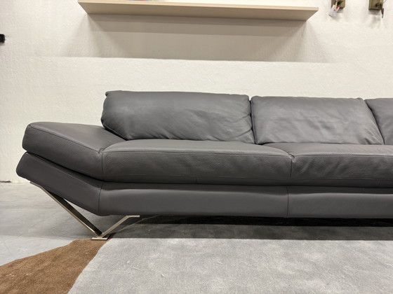 Image 1 of Natuzzi Hoekbank Grijs leer 310x240