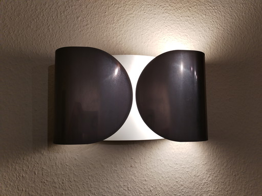 Mid Century: Original FLOS Foglio Wandleuchte, Schwarz-Nickel 1965