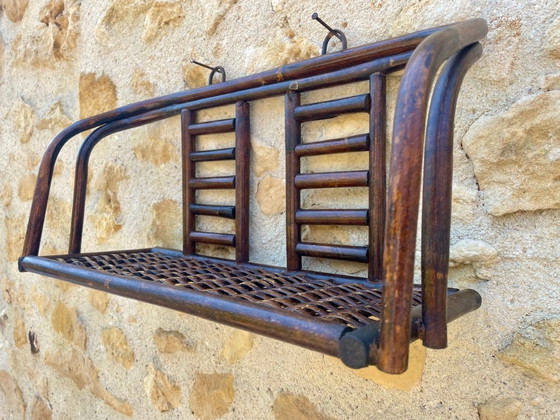 Image 1 of Vintage wandplank van bamboe en rotan uit het midden van de 20e eeuw, jaren 60.