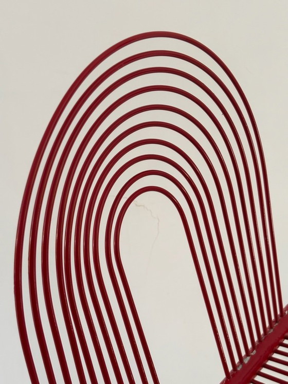 Image 1 of 2 sedie a dondolo di Jutta e Herbert Ohl Rosenthal Lübke, 1982, acciaio laccato rosso