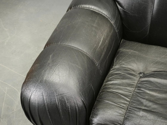Image 1 of 1970s Italian Two-Seat Sofa by Adriano Piazzesi in Chrome and Leatherette
